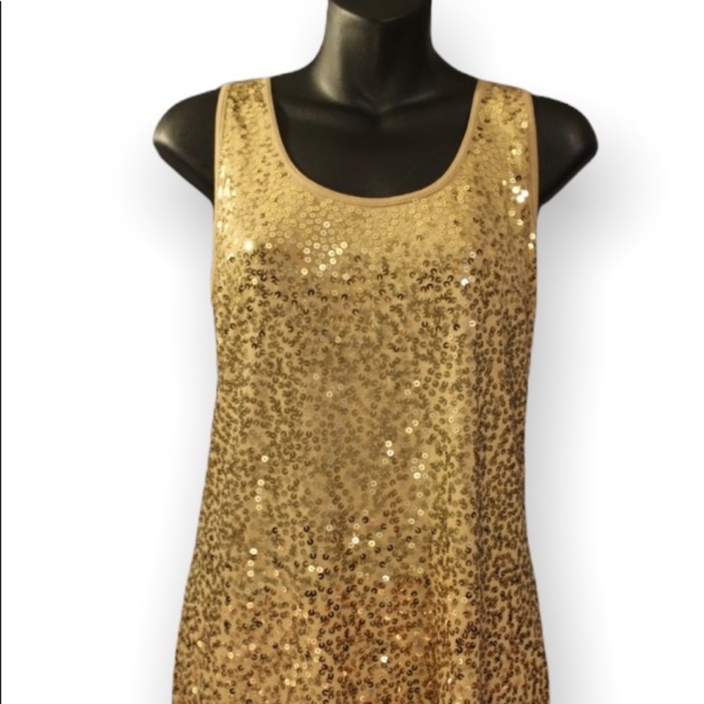 Gold Sequin Tank by APT 9